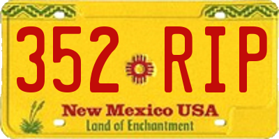 NM license plate 352RIP