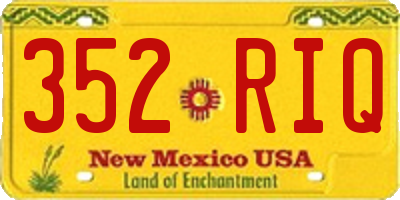 NM license plate 352RIQ