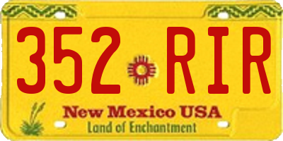 NM license plate 352RIR