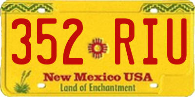NM license plate 352RIU