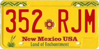 NM license plate 352RJM