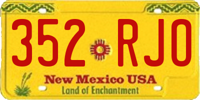 NM license plate 352RJO
