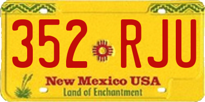 NM license plate 352RJU