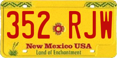 NM license plate 352RJW