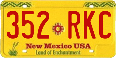 NM license plate 352RKC