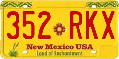 NM license plate 352RKX