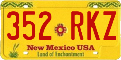 NM license plate 352RKZ
