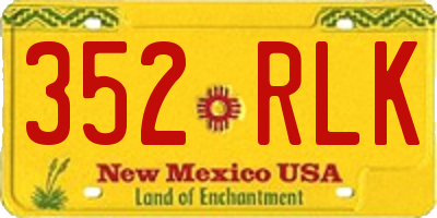 NM license plate 352RLK