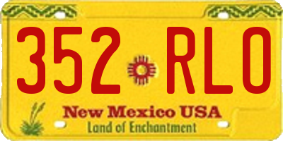 NM license plate 352RLO
