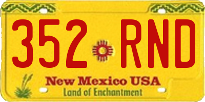 NM license plate 352RND