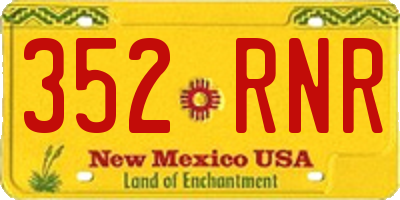 NM license plate 352RNR