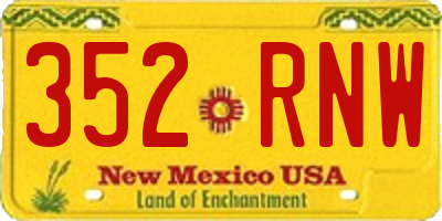 NM license plate 352RNW