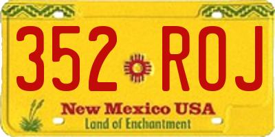 NM license plate 352ROJ