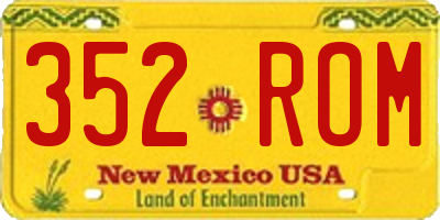 NM license plate 352ROM