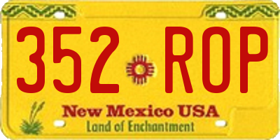 NM license plate 352ROP
