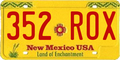 NM license plate 352ROX