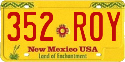 NM license plate 352ROY