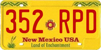 NM license plate 352RPD
