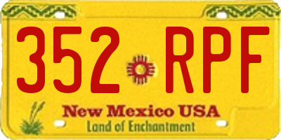 NM license plate 352RPF