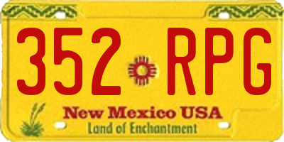 NM license plate 352RPG