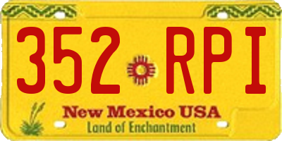 NM license plate 352RPI