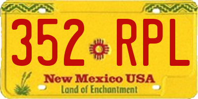 NM license plate 352RPL