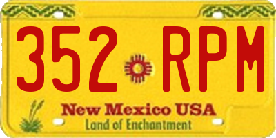 NM license plate 352RPM