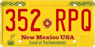 NM license plate 352RPQ