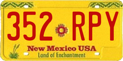 NM license plate 352RPY