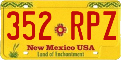 NM license plate 352RPZ