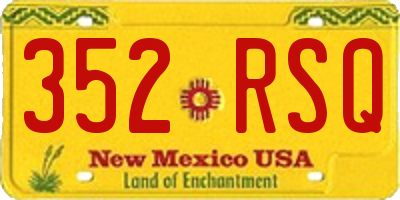 NM license plate 352RSQ