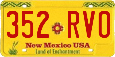 NM license plate 352RVO