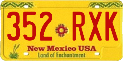 NM license plate 352RXK