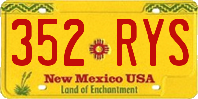 NM license plate 352RYS