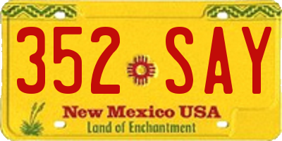 NM license plate 352SAY