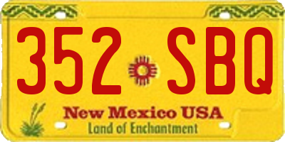 NM license plate 352SBQ