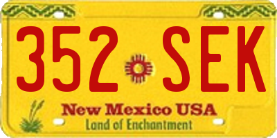 NM license plate 352SEK
