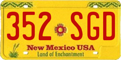 NM license plate 352SGD