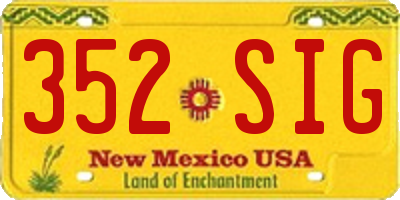 NM license plate 352SIG