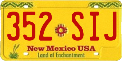 NM license plate 352SIJ