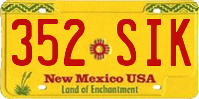NM license plate 352SIK