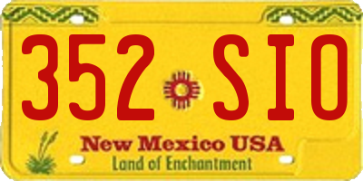 NM license plate 352SIO