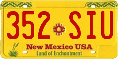 NM license plate 352SIU
