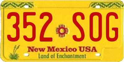 NM license plate 352SOG