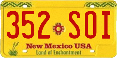 NM license plate 352SOI
