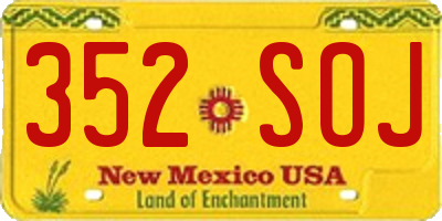 NM license plate 352SOJ