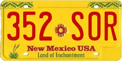 NM license plate 352SOR