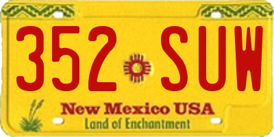 NM license plate 352SUW