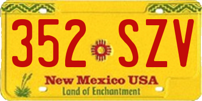 NM license plate 352SZV