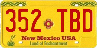 NM license plate 352TBD